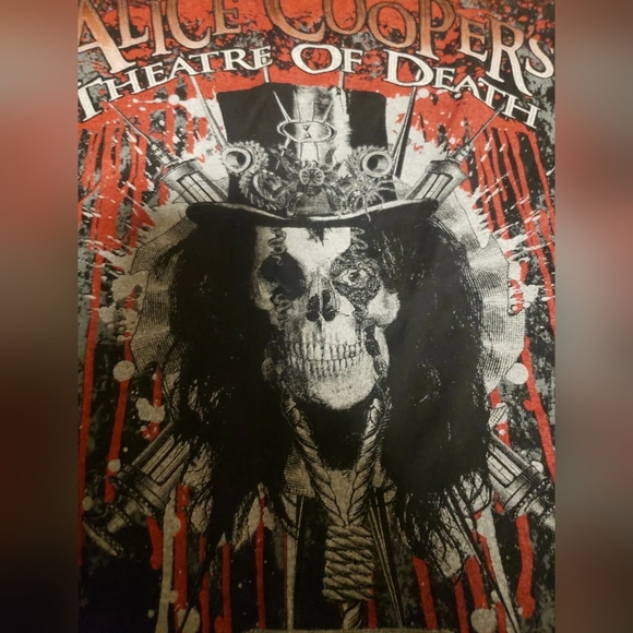 Alice Cooper's Theatre Of Death ALSTYLE shirt Double-sided Tour 2010 Skull FLESH - Picture 1 of 8